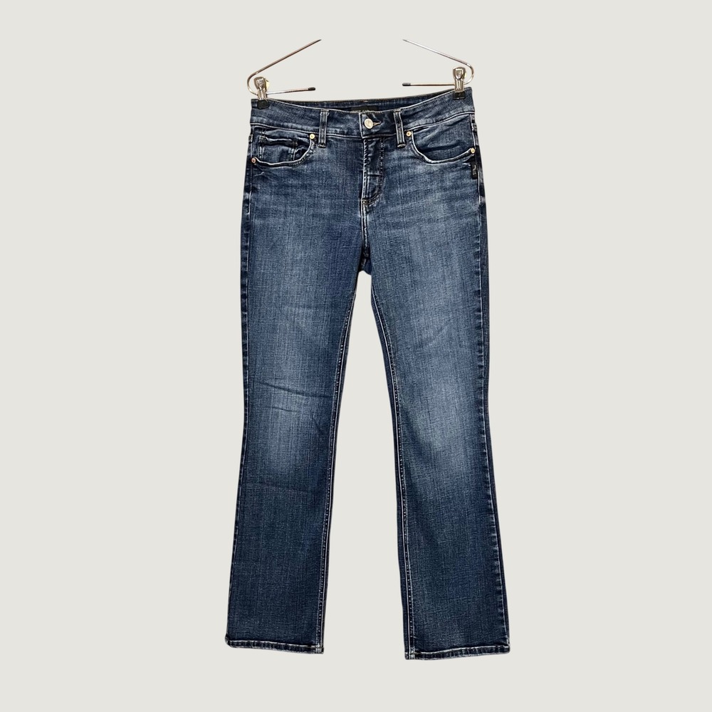 Silver Jeans Co Suki Slim Boot Women W29 L31 Blue Dark Wash Flap Pocket Western